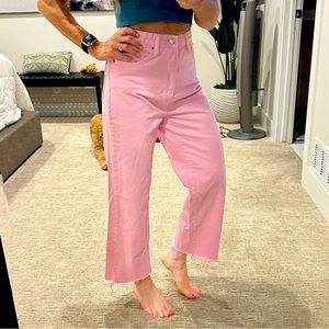 PacSun pink crop high waisted 90s boyfriend jeans